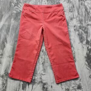 Great Northwest Indigo Jean Womens 6 Pink Red Pull On Crop Capri Jegging Stretch